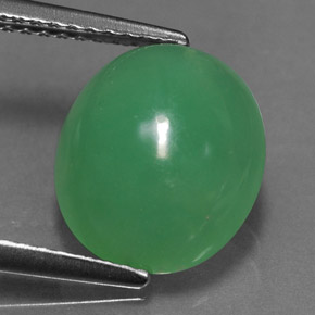 3,90 ctw natürlicher grüner Chrysopras, Transparent, Transparent / Lichtdurchlässig