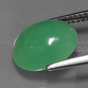 3,90 ctw natürlicher grüner Chrysopras, Transparent, Transparent / Lichtdurchlässig