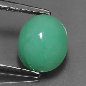 2,84 ctw natürlicher grüner Chrysopras, Oval Schliff, Lichtundurchlässig