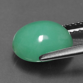 2,84 ctw natürlicher grüner Chrysopras, Oval Schliff, Lichtundurchlässig