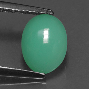 1,47 ctw natürlicher grüner Chrysopras, Oval Schliff, Lichtdurchlässig