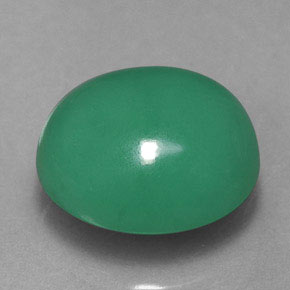 3,14 ctw natürlicher grüner Chrysopras, Oval Schliff, Lichtdurchlässig