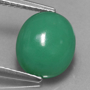 3,14 ctw natürlicher grüner Chrysopras, Oval Schliff, Lichtdurchlässig