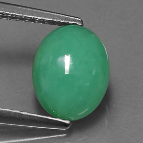 1,92 ctw natürlicher grüner Chrysopras, Oval Schliff, Lichtdurchlässig