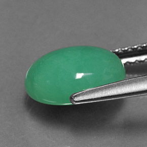 1,92 ctw natürlicher grüner Chrysopras, Oval Schliff, Lichtdurchlässig