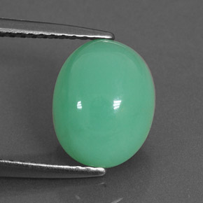 3,35 ctw natürlicher grüner Chrysopras, Oval Schliff, Lichtdurchlässig