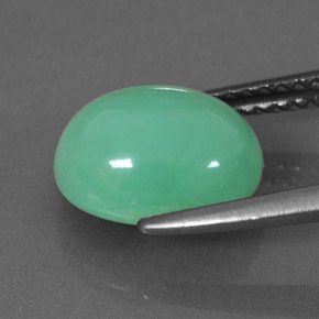 3,35 ctw natürlicher grüner Chrysopras, Oval Schliff, Lichtdurchlässig