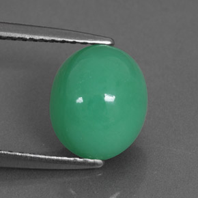 2,70 ctw natürlicher grüner Chrysopras, Oval Schliff, Lichtundurchlässig