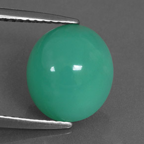 4,62 ctw natürlicher grüner Chrysopras, Oval Schliff, Lichtdurchlässig