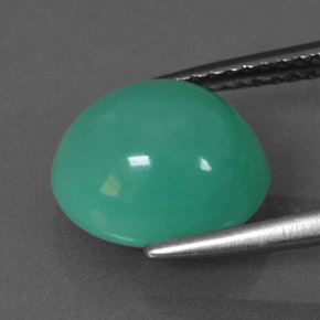 4,62 ctw natürlicher grüner Chrysopras, Oval Schliff, Lichtdurchlässig