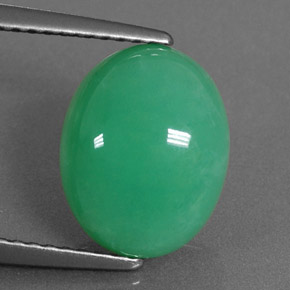 3,92 ctw natürlicher grüner Chrysopras, Oval Schliff, Lichtundurchlässig