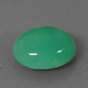 3,92 ctw natürlicher grüner Chrysopras, Oval Schliff, Lichtundurchlässig