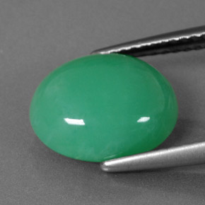 3,92 ctw natürlicher grüner Chrysopras, Oval Schliff, Lichtundurchlässig