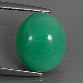 4,67 ctw natürlicher grüner Chrysopras, Oval Schliff, Lichtundurchlässig