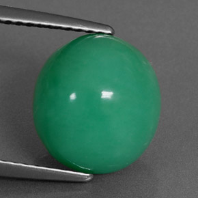 5,73 ctw natürlicher grüner Chrysopras, Oval Schliff, Lichtundurchlässig