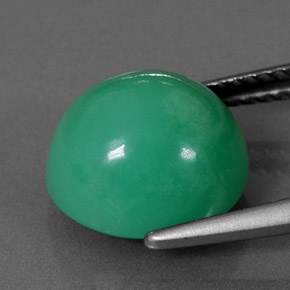 5,73 ctw natürlicher grüner Chrysopras, Oval Schliff, Lichtundurchlässig