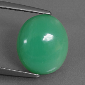 2,78 ctw natürlicher grüner Chrysopras, Oval Schliff, Lichtundurchlässig