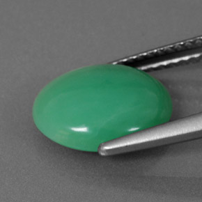2,78 ctw natürlicher grüner Chrysopras, Oval Schliff, Lichtundurchlässig