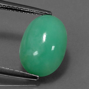 4,43 ctw natürlicher grüner Chrysopras, Oval Schliff, Lichtundurchlässig