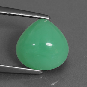 2,60 ctw natürlicher grüner Chrysopras, Birnenform, Lichtdurchlässig
