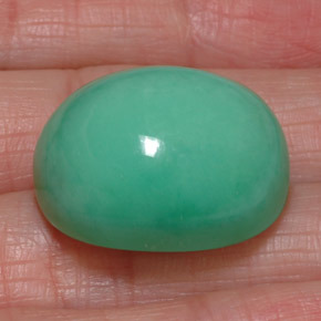 39,50 ctw natürlicher grüner Chrysopras, Oval Schliff, Lichtundurchlässig