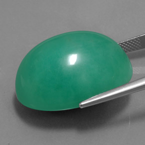 51,98 ctw natürlicher grüner Chrysopras, Oval Schliff, Lichtundurchlässig