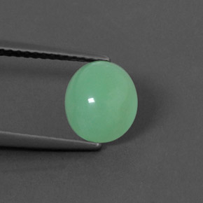 1,79 ctw natürlicher grüner Chrysopras, Oval Schliff, Lichtundurchlässig