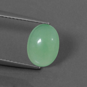 1,67 ctw natürlicher grüner Chrysopras, Oval Schliff, Lichtdurchlässig