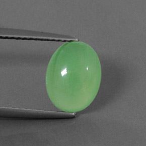 2,20 ctw natürlicher grüner Chrysopras, Transparent, Transparent / Lichtdurchlässig