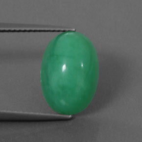 5,69 ctw natürlicher grüner Chrysopras, Oval Schliff, Lichtundurchlässig