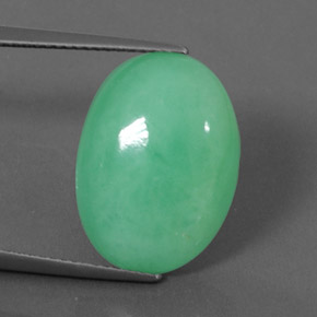 11,64 ctw natürlicher grüner Chrysopras, Oval Schliff, Lichtundurchlässig