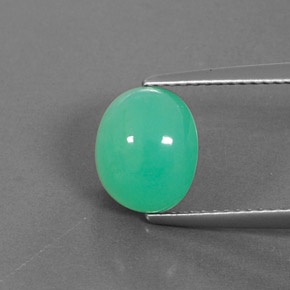 2,83 ctw natürlicher grüner Chrysopras, Oval Schliff, Lichtundurchlässig