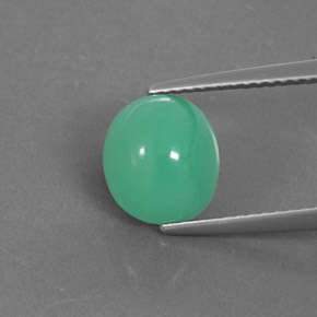 2,52 ctw natürlicher grüner Chrysopras, Oval Schliff, Lichtundurchlässig