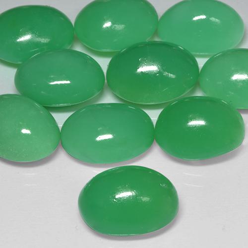9,17 ctw natürlicher gelblich-grün Chrysopras, Oval, Lichtundurchlässig