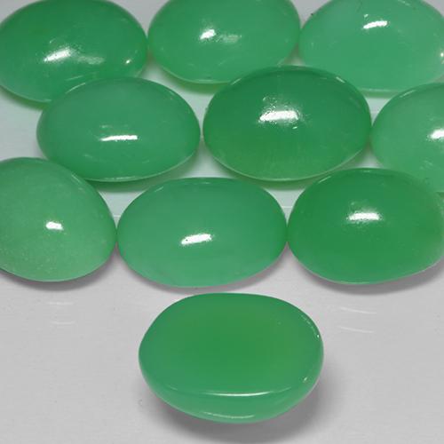 9,17 ctw natürlicher gelblich-grün Chrysopras, Oval, Lichtundurchlässig