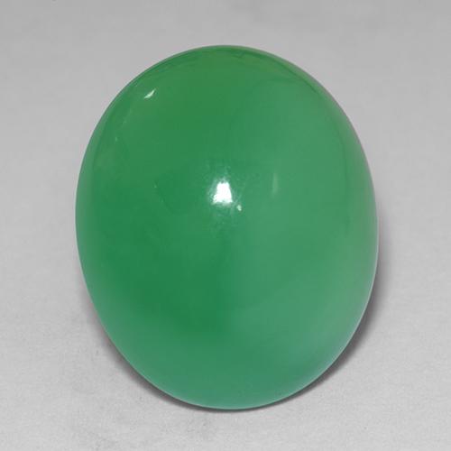 11,12 ctw natürlicher grüner Chrysopras, Oval Schliff, Lichtundurchlässig