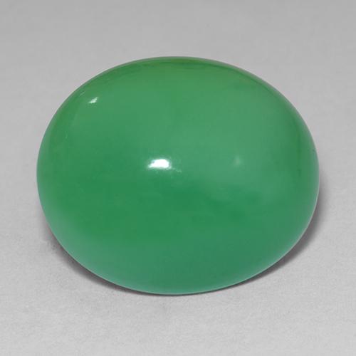 11,12 ctw natürlicher grüner Chrysopras, Oval Schliff, Lichtundurchlässig