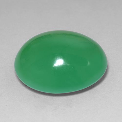 11,12 ctw natürlicher grüner Chrysopras, Oval Schliff, Lichtundurchlässig