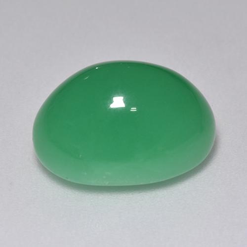 9,40 ctw natürlicher grüner Chrysopras, Oval Schliff, Lichtdurchlässig