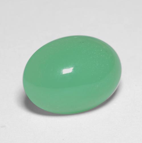 5,45 ctw natürlicher grüner Chrysopras, Oval Schliff, Lichtdurchlässig