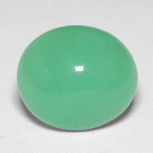 6,56 ctw natürlicher grüner Chrysopras, Oval Schliff, Lichtdurchlässig