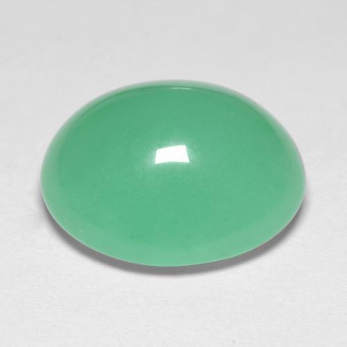 6,56 ctw natürlicher grüner Chrysopras, Oval Schliff, Lichtdurchlässig