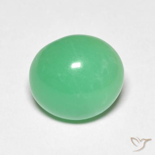 3,38 ctw natürlicher grüner Chrysopras, Oval Schliff, Lichtundurchlässig