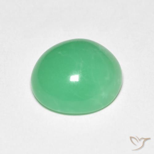 3,38 ctw natürlicher grüner Chrysopras, Oval Schliff, Lichtundurchlässig