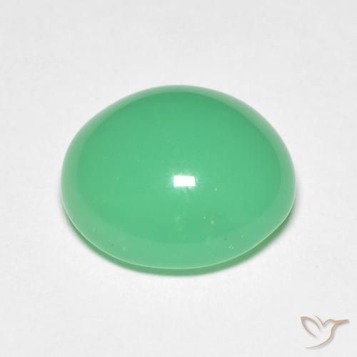 5,50 ctw natürlicher grüner Chrysopras, Oval Schliff, Lichtundurchlässig