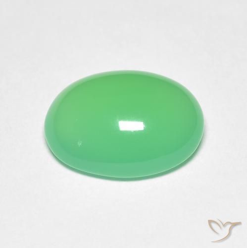 9,17 ctw natürlicher hellgrün Chrysopras, Oval, Lichtdurchlässig