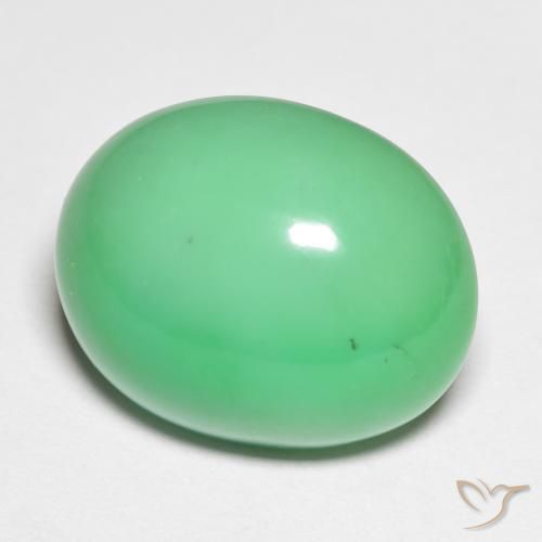 15,90 ctw natürlicher grüner Chrysopras, Oval Schliff, Lichtundurchlässig