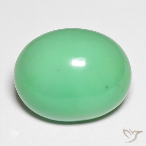 15,90 ctw natürlicher grüner Chrysopras, Oval Schliff, Lichtundurchlässig