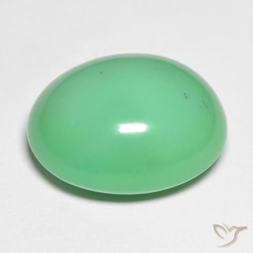 15,90 ctw natürlicher grüner Chrysopras, Oval Schliff, Lichtundurchlässig