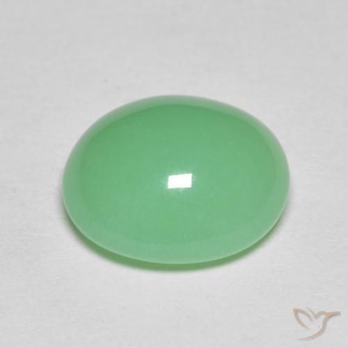 9,17 ctw natürlicher Blasses Gelbgrün Chrysopras, Oval, Lichtundurchlässig